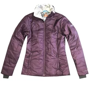 Columbia Women's Small Frostfecta Down Jacket Deep Dark Purple Coat Omni-heat thumbnail 1