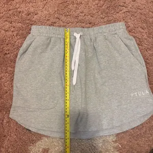 P’tula Womens XS Gray Pull On Mini Skirt Cozy Active Drawstring Pockets thumbnail 7
