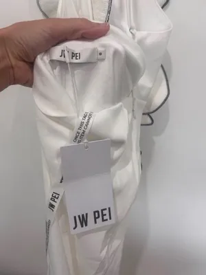 JW PEI Orchid Embroidered Dress - White/Black thumbnail 6