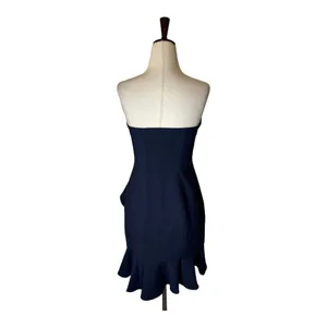 Likely Dress Women 2 Navy Blue Strapless Ruffled Bodycon‎ Mini Cocktail Party thumbnail 2