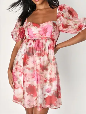 Lulus Floral Mini Dress thumbnail 1