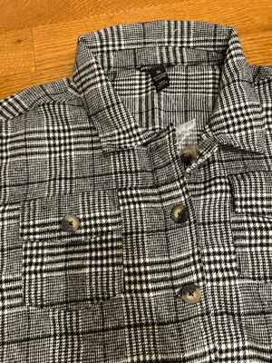Millenium Plus Size 3X Autumn Essential Black & White Plaid Button thumbnail 17
