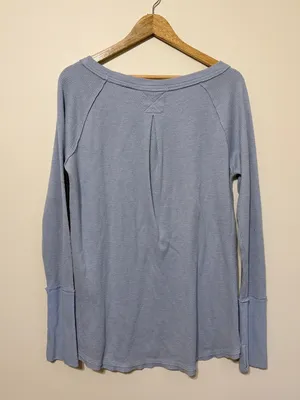 Free People We The Free Snowy Thermal Top Size Large in Baby Blue thumbnail 6