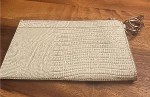 Oventure Key Ring Credit Card Holder Clutch Purse White 7" X 5" thumbnail 1