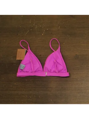 NWT Shade & Shore Womens Ribbed Triangle Bikini Top 94443819 Purple M thumbnail 3