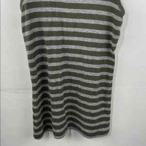 ATM Anthony Thomas Melillo Olive and Gray Striped Tank Top thumbnail 6