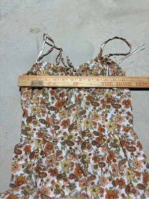 Hollister Floral Smocked Sundress in White and Orange small thumbnail 4