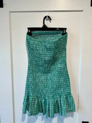 Princess Polly Porschia Strapless Mini Dress Green Check Size 6 NWT thumbnail 3