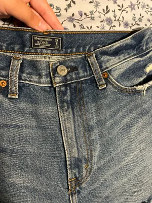 Abercrombie & Fitch Dark Wash High-Wasted Denim Jean Shorts thumbnail 2