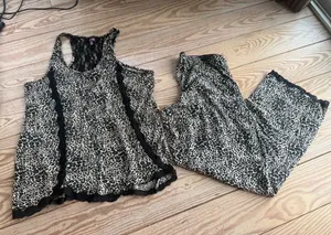 Vintage P.J. Salvage Leopard Print Pajama Set size xl thumbnail 1