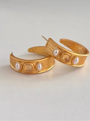 Julie Vos Savory Statement Hoop Ear Gold thumbnail 2