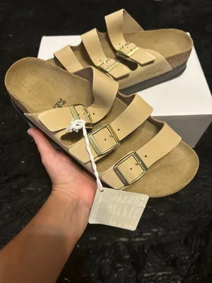 PAPILLIO by BIRKENSTOCK Florida sandcastle leather platform sandals slippers 39 thumbnail 7
