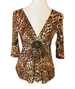Vintage unique Y2K sexy leopard top thumbnail 1