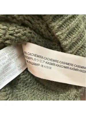 Massimo Dutti Cotton Cashmere Cable Knit Sweater Olive Green Small thumbnail 7