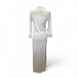 Vintage Fantasy Nightwear Lavender‎ Robe Lace Sleeves Size Small thumbnail 4