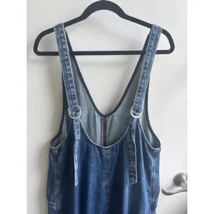 We The Free Free People High Roller Denim‎ Jumpsuit small boho Oversized layered thumbnail 6
