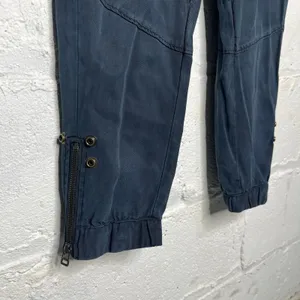 Pam &‎ Gela Lace Up Jogger Pants Athleisure Chic Women Navy Blue Small thumbnail 3
