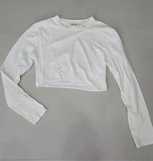 Superdown White Crewneck Cropped Long Sleeve Tee Size XS thumbnail 1