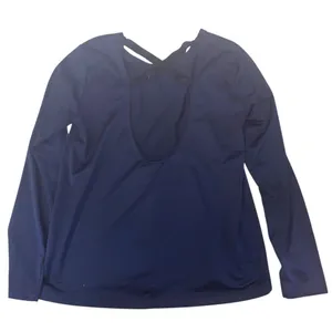 New Nike Dri-Fit Women's Training Crossback Long Sleeve Top Navy Blue Sz Large thumbnail 2