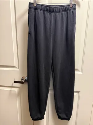 Aritzia TNA Airy Fleece Boyfriend Basic Sweatpants Black S thumbnail 2