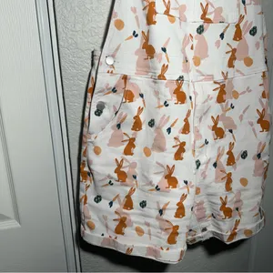 Bunny Overalls • Romper • Easter Outfit • Medium Orange thumbnail 4