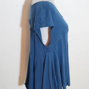 Free People Blue Short Sleeve Top with Cutout Lace Back NWT Size Medium thumbnail 5