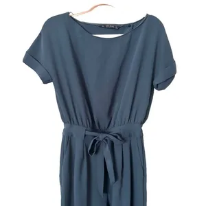 ZARA Tie Front Ankle Jumpsuit in Teal‎ Sz Small thumbnail 6