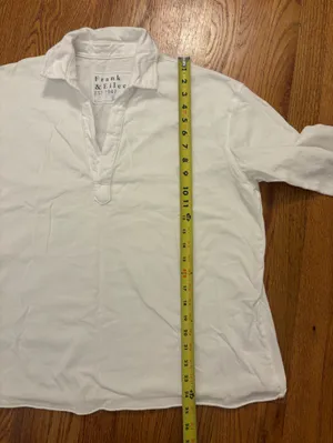 Frank & Eileen Popover Henley Crisp White Cotton | L | Designer Preppy thumbnail 5