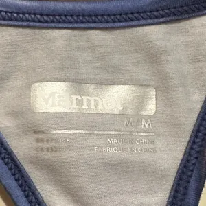 Marmot Solstice Blue Striped Yoga Fitness Shaping Racerback Tank M thumbnail 5