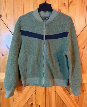 ZYIA ACTIVE Jacket Womens Large Green Black Sherpa Fleece Full Zip (6618) thumbnail 1