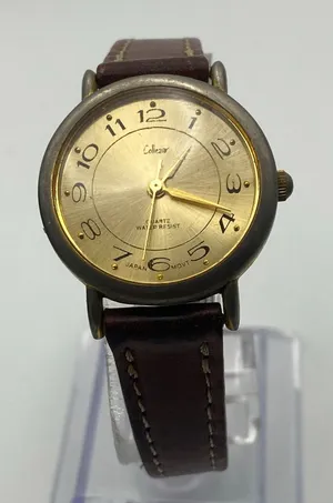 Elegant Collezio Ladies Quartz Watch - Gold Dial & Brown Leather Strap thumbnail 1