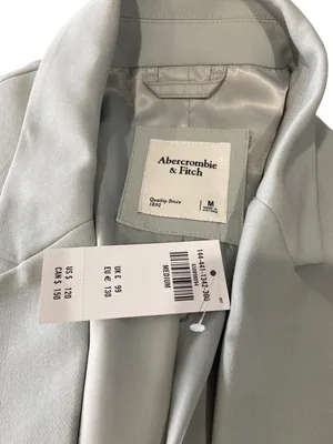 Abercrombie & Fitch Relaxed Suiting Blazer Mint Green Size M NWT Minimalist Cute thumbnail 3