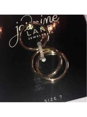 Size 7 Jasmine Lane Gold Tone Ring Triple Stack Set thumbnail 5