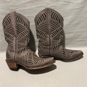 Herencia Women’s Western Inlay Pull on Cowgirl Boots Size 7 snip toe thumbnail 4
