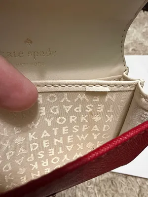 Kate spade snap flap card holder money wallet red cream thumbnail 9