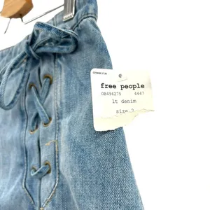 Free People Denim Lace Up Skirt Light Denim Size 2‎ thumbnail 7