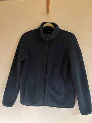 Uniqlo Women's Dark Navy Teddy Fleece Zip Jacket thumbnail 2