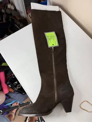 Frye June Over The Knee Boot Chocolate Suede Sz 6 Sample Sale thumbnail 3