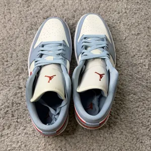 Nike Womens Air Jordan 1 Low Sail Dune Red Blue Grey DC0774-164 Size 12 thumbnail 3