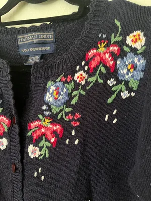 Herman Geist Vintage Hand Embroidered Sweater thumbnail 5