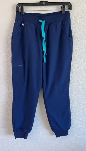 Figs Women's High Waisted Zamora FreeX Lined Jogger Scrub Pant Navy thumbnail 1