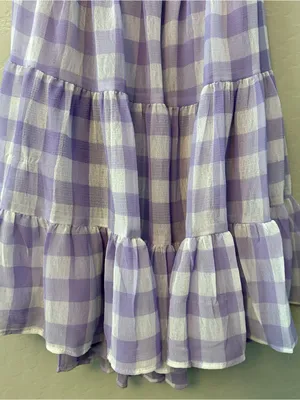 Princess Polly danny mini dress in lilac white gingham size 4 thumbnail 9