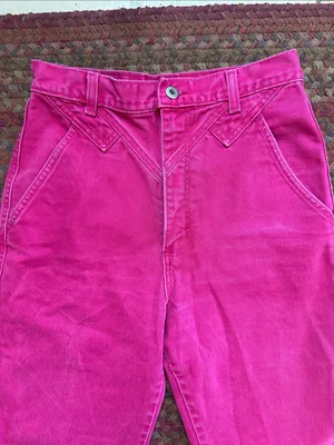 VTG WRANGLER WESTERN High-Waist Hot Pink Cotton Pants thumbnail 2
