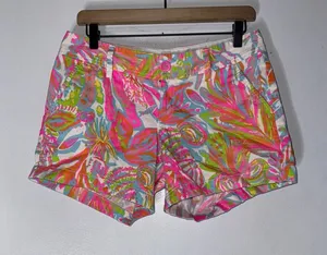 Lilly‎ Pulitzer Callahan Shorts Scuba To Cuba Neon Size 2 thumbnail 1