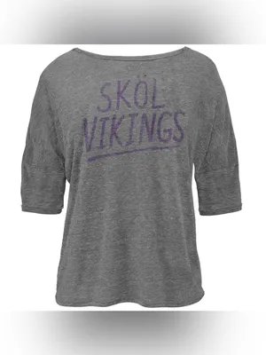 Junk Food Minnesota Vikings Game Day Oversized T-Shirt Gray Size Medium thumbnail 2