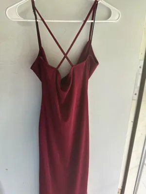 Windsor burgundy midi slip dress thumbnail 2