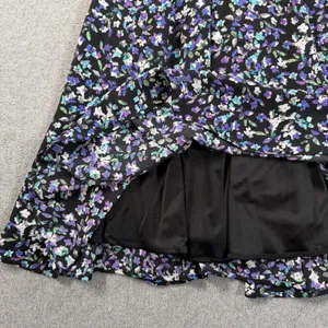 Express Women's Size 0 Black Floral Halter Neck Sleeveless Fit & Flare Dress thumbnail 4