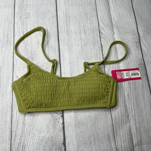 Xhilaration Smocked Bralette Bikini Top Olive Green Swim Size X-Small NWT thumbnail 3