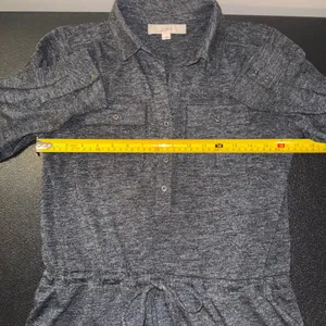 Ann Taylor LOFT Women's Gray Heathered Button-Down Shirt Dress-S thumbnail 4
