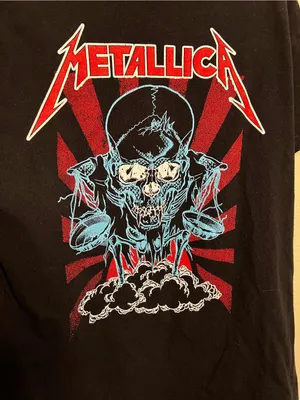 Metallica And Justice For All Sunburst Skull Black Graphic Band T-Shirt thumbnail 3